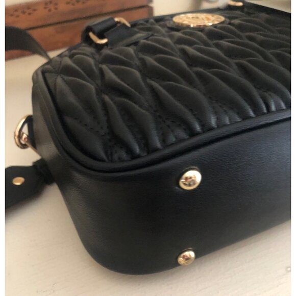 NWT Valentino Orlandi Black Quilted Satchel/Crossbody Tote Bag - Picture 10 of 12